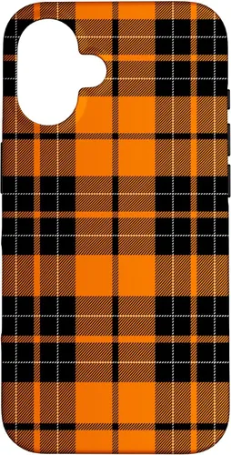 Vista 32 de Otoño cuadros naranja y negro patrón patrón caso para iPhone 17