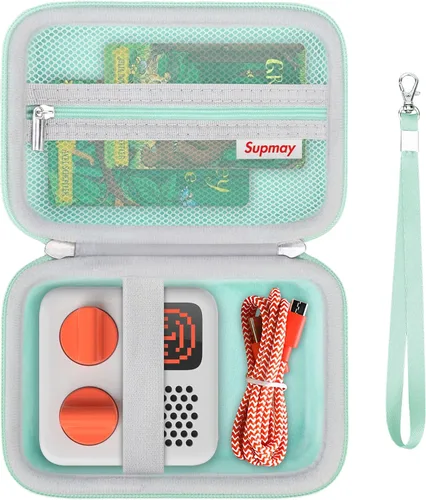 Vista 13 de Funda rígida de viaje para Yoto Mini (edición 2024) para niños, reproductor de audio Bluetooth sin pantalla, funda protectora con bolsillo de malla