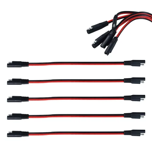 Vista 9 de Paquete de 5 arneses de cables de desconexión rápida polarizados de calibre 10 de 2 pines, conector SAE, cable de conexión tipo bala