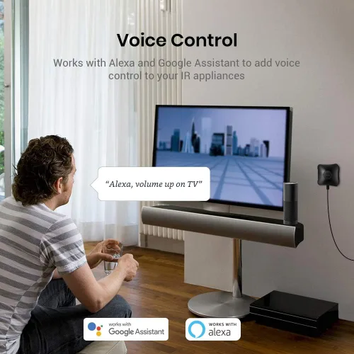 Vista 4 de BroadLink RM4 Pro IR RF - Hub de control remoto con cable de sensor, controlador inteligente WiFi para automatización del hogar, TV, ventilador