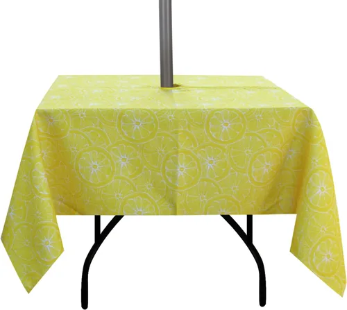 Vista 38 de Stripe Outdoor Tablecloth Water Resistant Polyester Fabric Table Cover with Zipper Umbrella Hole for Garden Patio Tabletop 60Inch Round,Black