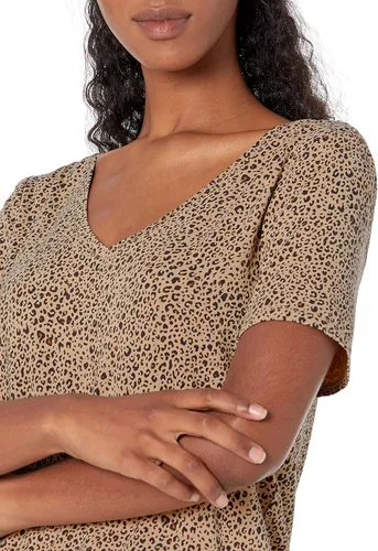 Vista 4 de Tienda Essentials Women's Relaxed-Fit Short-Sleeve V-Neck Tunic (Available in Plus Size), Multipacks