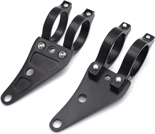 Vista 6 de HTT - Abrazaderas de señal de giro para motocicleta de 35 mm, soporte de faro negro para Chopper Cafe Racer, compatible con CBR Universal, Kawasaki