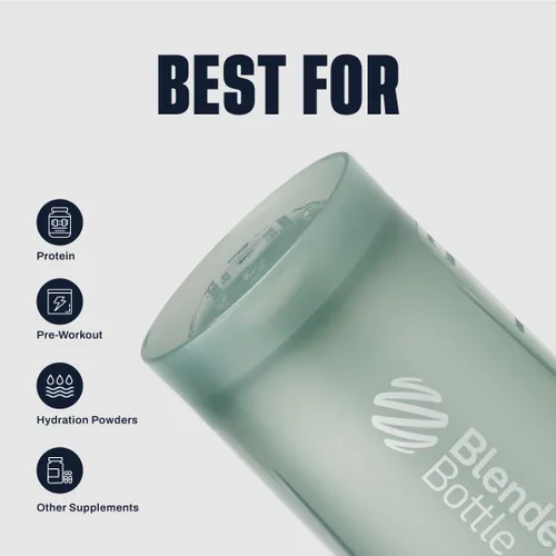 Vista 5 de BlenderBottle Classic V2 - Botella mezcladora para batidos de proteínas y entrenamiento previo, 20 onzas, color marrón completo