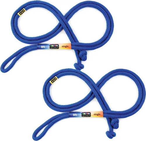 Vista 15 de Just Jump It Paquete de 2 cuerdas de saltar de 8 pies – Equipo de ejercicio activo para jóvenes al aire libre – Accesorios de gimnasio de nailon