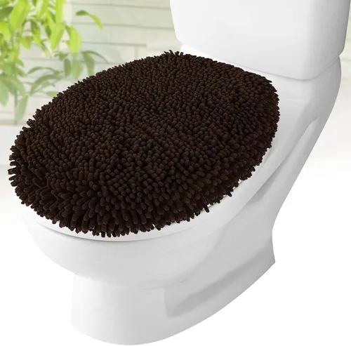 Vista 17 de Mayshine - Cubierta de microfibra tipo shaggy para la tapa del asiento del baño, estándar para baño