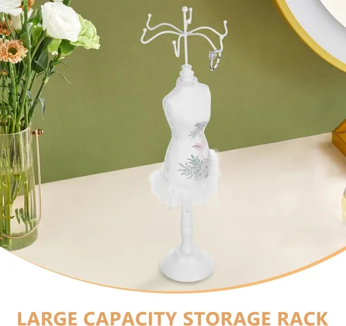 Vista 9 de Ciieeo Mannequin Jewelry Display Stand Necklace and Earring Organizer Rack Large Size Jewelry Storage Holder for Home Decor and Retail Display