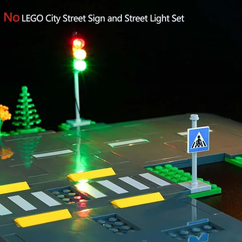 Vista 4 de Kit de iluminación LED Kyglaring compatible con bloques de construcción Lego City Road Plates 60304, accesorios de luz mejorados para el set
