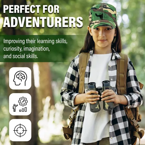 Vista 3 de Kit Explorador para Niños CEREM - Set de Exploración Natural 10-en-1 con Walkie Talkies, Prismáticos, Brújula, Linterna LED - Kit de Aventura al