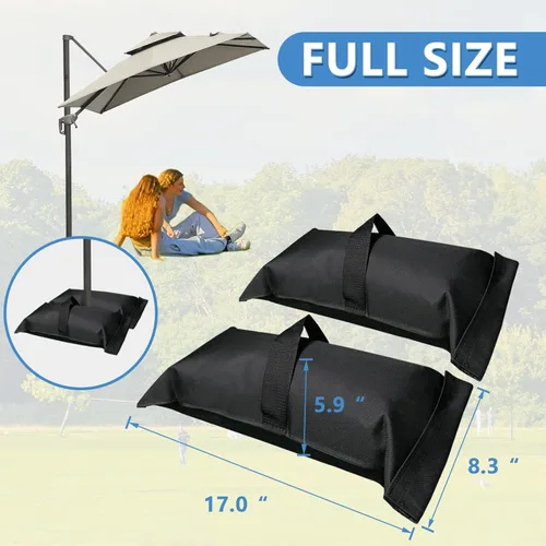Vista 2 de D&ONEHOS Bolsas de arena rellenables con peso base de paraguas, bolsas de arena para peso (60 libras), pesas para bolsas de arena para sombrilla