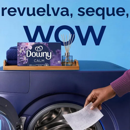 Vista 6 de Downy CALM, Mega Hojas de Secadora, Suavizante de Telas, Lavanda y Vainilla, 130