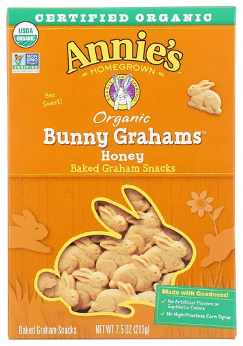 Vista 38 de Annie's Organic Friends Bunny Grahams, bocadillos Graham horneados con chispas de chocolate, chocolate y miel, 12 bolsas, 12 onzas