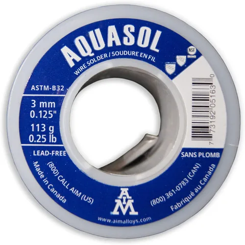 Vista 4 de AIM Soldadura de fontanería sin plomo, con plata, 0.125 pulgadas de diámetro, carrete de 1/4 libra