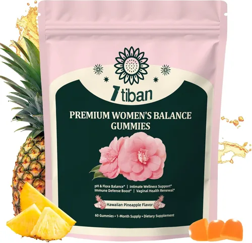 Gomitas de Piña para Mujeres Equilibrio de pH, Probióticos Femeninos para la Salud Vaginal, Gomitas Nutritivas Femeninas, Apoyo Inmunológico,