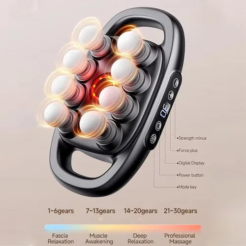 Vista 6 de Morgela - Masajeador de tejido profundo, pistola de masaje de 16 cabezas de tejido profundo con 30 intensidades ajustables y 9 modos, herramienta
