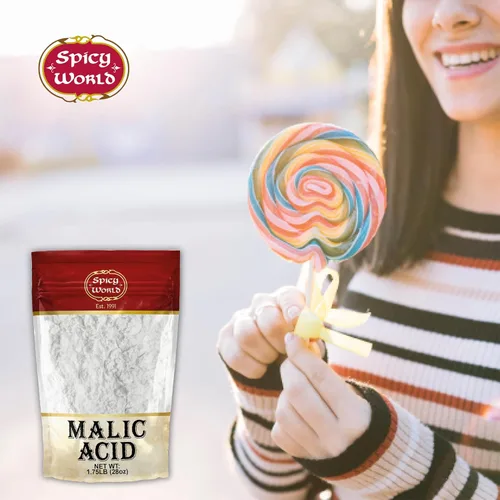 Vista 6 de Spicy World Polvo de ácido málico de 1.75 libras (28 onzas), grado alimenticio, cristales, sabor agrio, 1 paquete cada uno