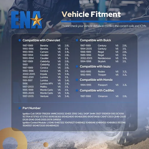 Vista 7 de ENA Paquete de 3 bobinas de encendido y 1 módulo de control de encendido compatible con Chevy Pontiac Buick Oldsmobile Impala Malibu Grand Prix