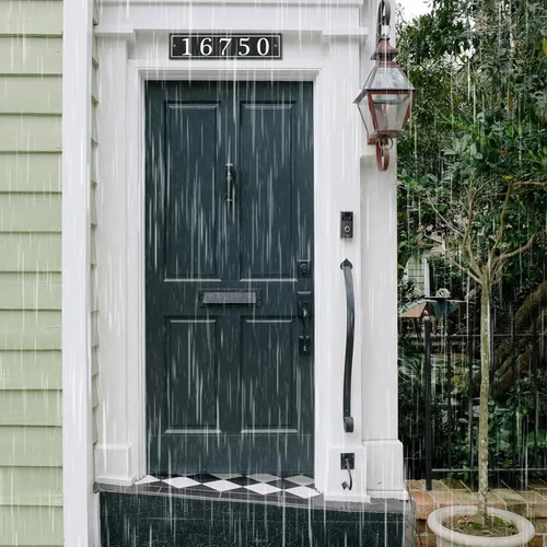 Vista 6 de Placa reflectante personalizada, letrero de dirección de aluminio personalizado para buzón, casa, calle, exterior, letrero horizontal de número