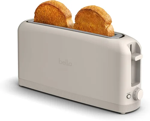 bella Tostadora delgada de 2 rebanadas, utensilios de cocina Fits-anywhere™, control de tostado de 6 ajustes con botones de recalentamiento