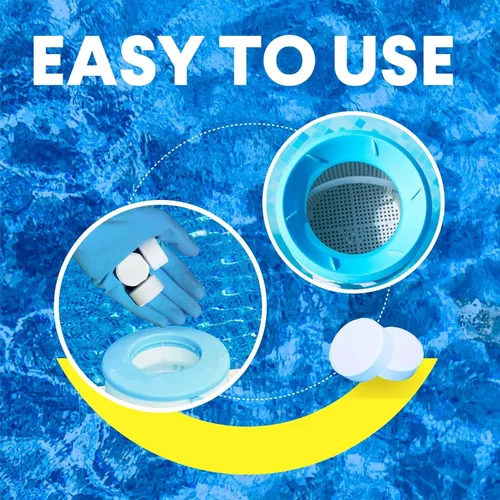 Vista 4 de PROFELIZ Tabletas estabilizadas de cloro de 1 pulgada para piscinas, jacuzzis y spa, mata bacterias y detiene las algas, disolución lenta, perfectas