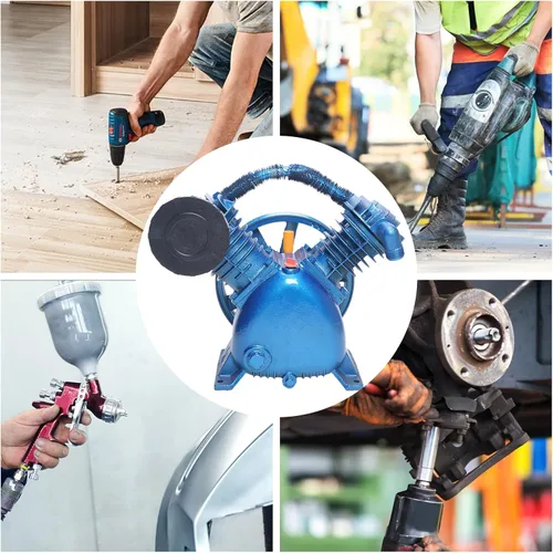 Vista 3 de Cabezal de bomba de compresor de aire de doble cilindro de 4 KW (5.5HP), reemplazo de la bomba del compresor de aire, 175 PSI (1.16Mpa) Bomba