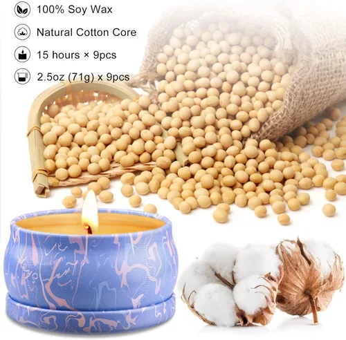 Vista 3 de Velas perfumadas de regalo para mujeres, velas de aromaterapia de 2.5 onzas para el hogar, juegos de velas de cera de soja de larga duración