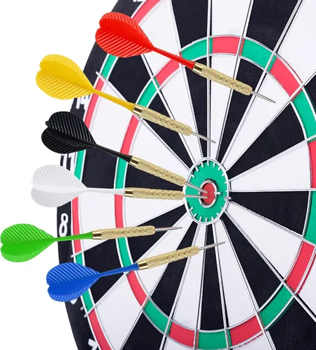 Vista 6 de Accmor 18 Pack Steel Tip Darts, 18 Grams Metal Tip Dart Set, Darts Metal Tip Set, Metal Darts for Dartboard