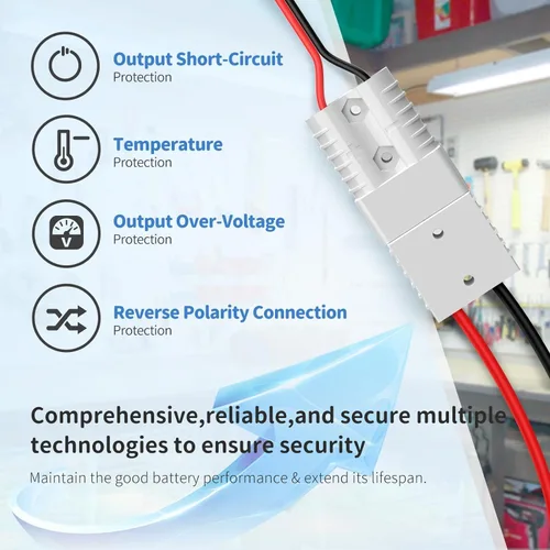 Vista 6 de Redodo Batería LiFePO4 de 12.8 V 100 Ah con cargador de batería de litio de 14.6 V 20 A; BMS de 100 A integrado, 5 horas de carga rápida y completa