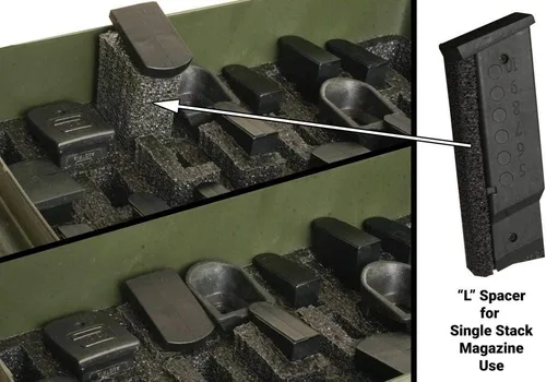 Vista 4 de Case Club 24 Revistero .50 cal munición puede Espuma (precortado, grado militar Espuma de célula cerrada)