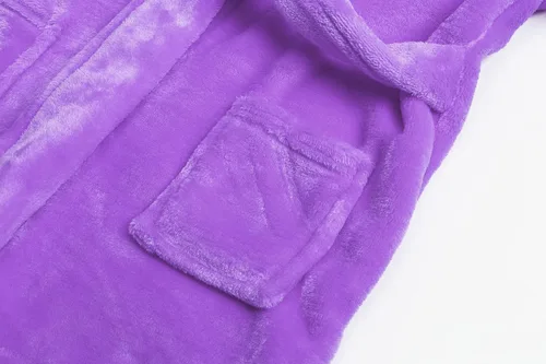 Vista 5 de Batas con Capucha de Forro Polar para Niñas, Bata de Baño Suave Premium Mullida para Niños para Regalos, 2-12 Años Lavanda