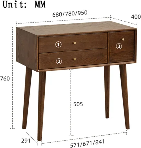 Vista 2 de BONAD Simple Dressing Table Bedroom Dressing Table Small Dressing Table Desk Makeup Stool Set Wooden with Drawer Dressing Table (Size : 68cm)