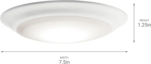 Vista 8 de Kichler Gen I Downlight LED, montaje empotrado al techo de 7.5", luz interior regulable, 2700K, (7.5" x 1.5"), blanco, 43846WHLED27