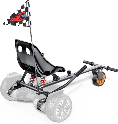 Awwscooter K2 Go Kart - Accesorio para scooter de autoequilibrio, marco de asiento ajustable, se adapta a patinetes de 6.5/8/10 pulgadas, paseo