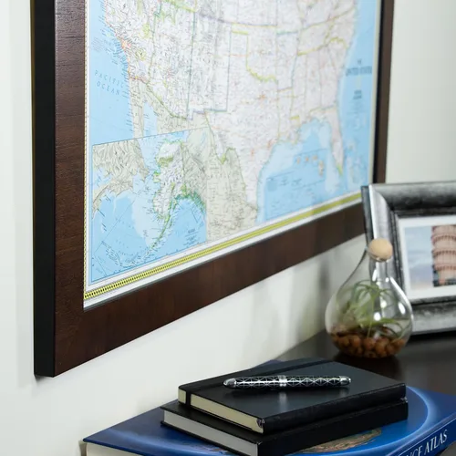 Vista 3 de Craig Frames mapa de viaje clásico de los Estados Unidos, Papel, 24 x 36 pulgadas