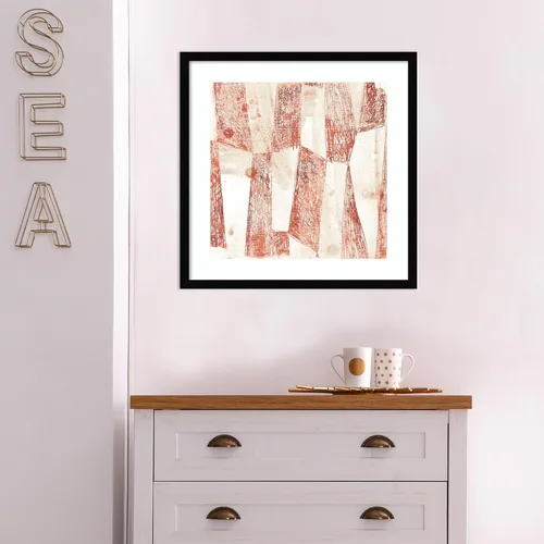 Vista 5 de Amanti Art Framed Wall Art Print 21x21 Red Earth Textile VII by June Erica Vess, Abstract Wall Art, Modern Contemporary Decor, Medium Poster