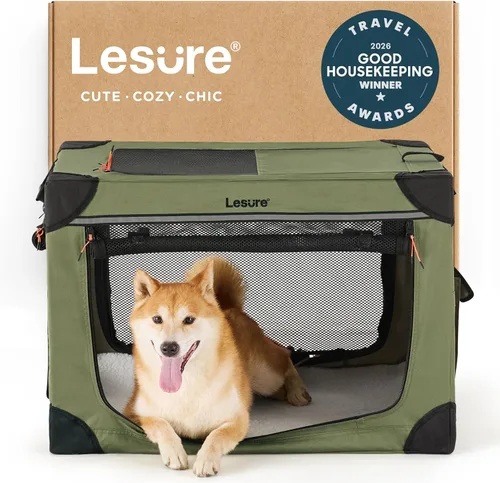 Vista 15 de Lesure Shown on TODAY Show - Jaula plegable suave para perros, jaula de viaje portátil de 26 pulgadas para perros pequeños en interiores