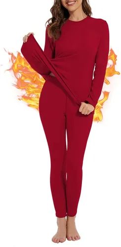 Vista 2 de American Trends Thermal Underwear for Women Ultra Fleece Lined Base Layer Top Bottom Winter Clothes Pajama Set Long Johns