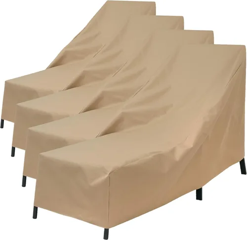 Vista 12 de MODERN LEISURE Funda para silla de patio, 27 pulgadas de largo x 34 pulgadas de ancho x 31 pulgadas de alto, beige