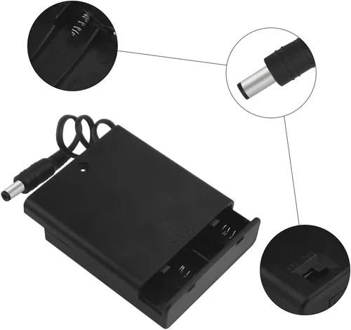 Vista 7 de WMYCONGCONG 5 PCS 4 AA Soporte de batería con interruptor 6V batería caso titular con cubierta 4 ranuras 1.5V AA batería caja de almacenamiento