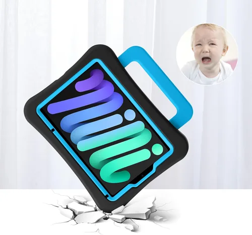 Vista 77 de Funda para Niños para iPad mini 7 (A17 Pro) 2024/iPad Mini6 2021, Peso Ligero Resistente/A Prueba de Golpes/A Prueba de Caídas con Asa/Soporte