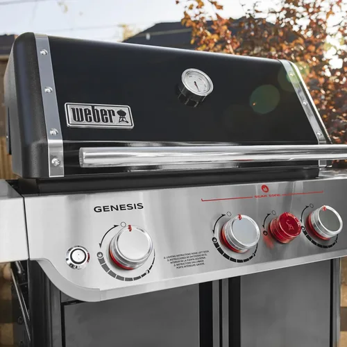 Vista 4 de Weber Genesis E-325 - Parrilla de gas de propano líquido para cocinar al aire libre, 3 quemadores, color negro