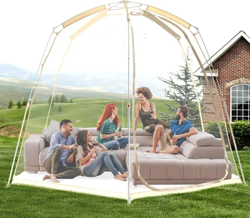 Vista 7 de All Weather Proof Pod Pop Up Bubble Tent for 3-8 People, Large Oversize Dome House, Cold Protection Camping Tent, Winter Instant Igloo for Outdoor