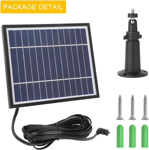 Vista 7 de iTODOS El panel solar funciona para Arlo Pro y Arlo Pro 2, cable de carga de alimentación al aire libre de 11.8 pies y montaje ajustable,