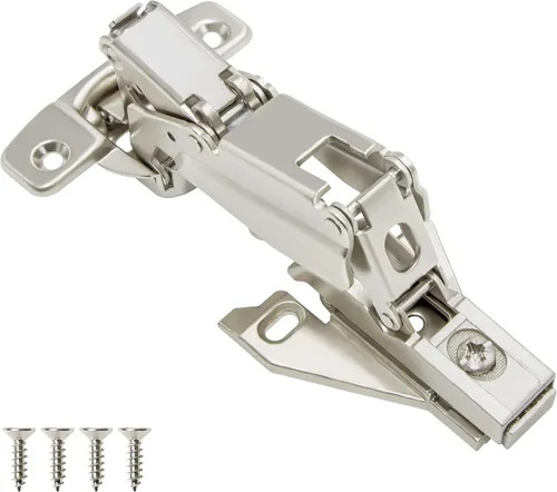 Vista 10 de TOUCH Bisagras de gabinete (2 pares, 4 piezas) Marco frontal de 165 grados 3/8 pulgadas, media superposición con clip, Lazy Susan con cierre