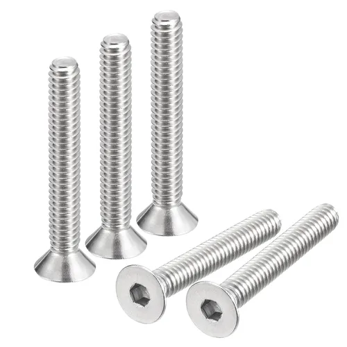 Vista 6 de uxcell Tornillos de cabeza avellanada plana 1/4-20x1, 20 tornillos de cabeza plana de acero inoxidable 304, rosca completa, pernos avellanados