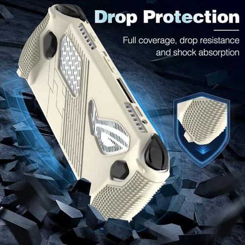 Vista 3 de Funda protectora para Rog Ally Stand, protector de accesorios de silicona, cubierta suave con 2 pares de tapas de agarre para el pulgar, soporte
