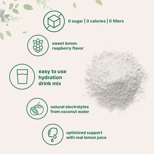 Vista 3 de Micro Ingredients Polvo de electrolito de hidratación, 1 libra (69 porciones), sabor a frambuesa y limón, alto contenido de potasio (1,000 mg) +