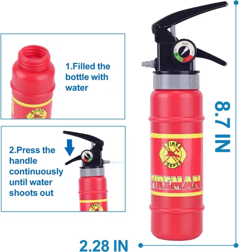 Vista 5 de Disfraz de bombero de 13 piezas para niños, disfraz de bombero para niños y niñas, jefe de bomberos, juego de rol con accesorios