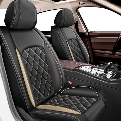 Vista 29 de Fundas de asiento de automóvil para Nissan Frontier 2007-2024 2025 2026 de piel sintética impermeable, juego de fundas de asiento delantero