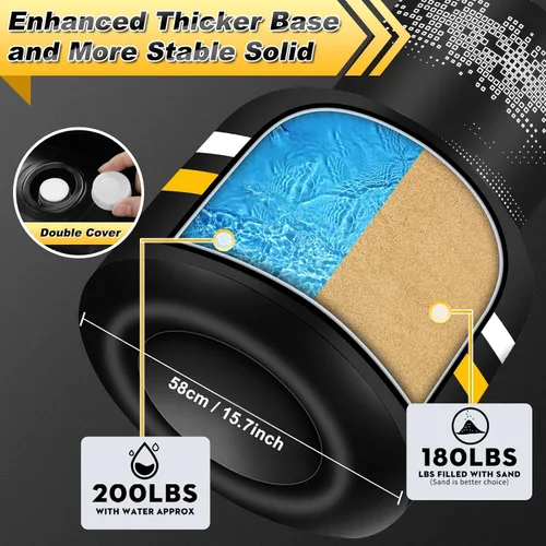 Vista 4 de Upgrated Standing Punching Bag for Adults with Automatic Built in Air Pump, 69'' Heavy Bag Boxing Equipment with 12OZ Gloves Kicking Bag for